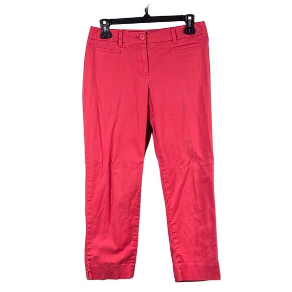 Talbots The Perfect Crop Chino Pants Women's Size 2 Petite Pink Cotton Stretch - Picture 1 of 4